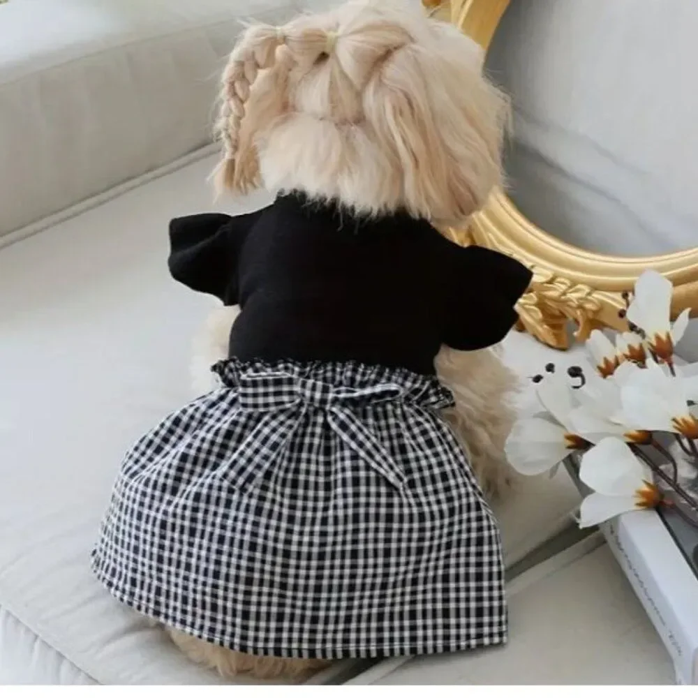 Black and Plaid Dog Pet Cat XS Dess NWOT‎